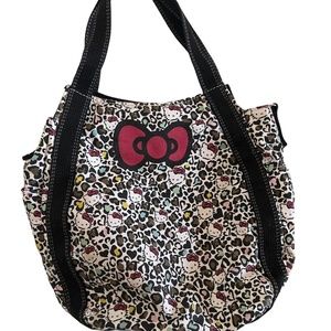 Sanrio Hello Kitty X Dearisimo collaboration cheetah print canvas bag